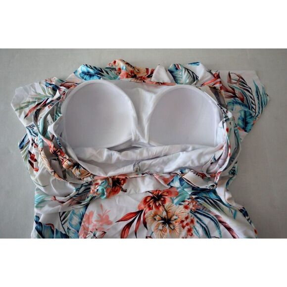 Raisins Curve H840581 Women's Plus Sz 14W White Tortuga One-Piece Swimsuit - Picture 10 of 13